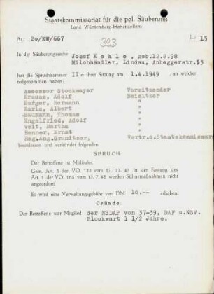 Kehle, Josef