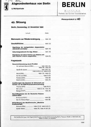 Nr. 40, 27. November 1980
