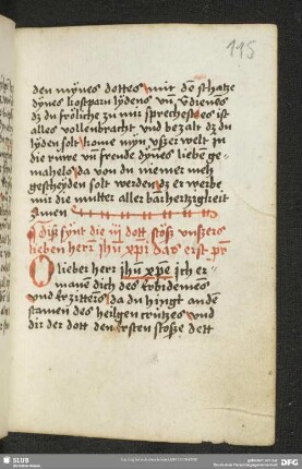 115r-116v: Gebet zu den drei Todesstößen Christi