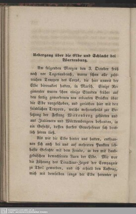 Uebergang über die Elbe und Schlacht bei Wartenburg