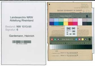 Entnazifizierung Heinrich Gardemann , geb. 18.01.1894 (Kassierer)