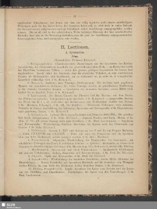 II. Lectionen