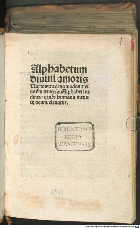 Alphabetum divini amoris