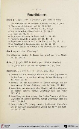 Einzelblätter (Nr. 1-271)