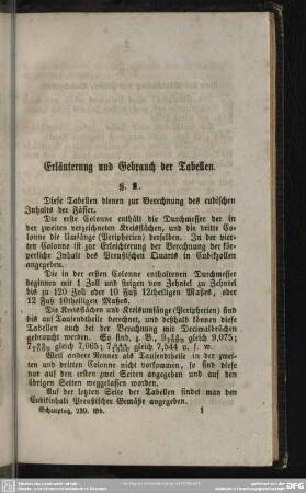Erläuterung und Gebrauch der Tabellen