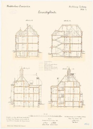 Kadettenhaus, Oranienstein: Lazarett: Querschnitte 1:100