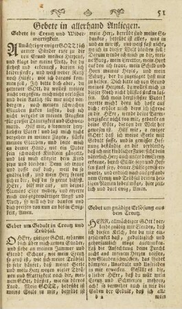 Gebet um Gedult im Creutz und Trübsal