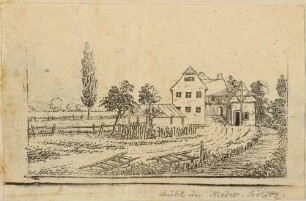 Mühlenhof in der Landschaft in Niedersedlitz östlich von Dresden
