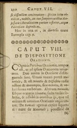 Caput VIII. De Dispositione Orationis.