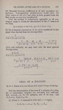Area of a polygon.