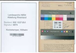 Entnazifizierung Wilhelm Kockskemper , geb. 10.06.1897 (Lehrer)