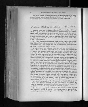 Wendischer Städtetag zu Lübeck. 1485 April 18.