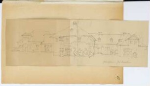 Engel-Apotheke, Darmstadt: Perspektivische Ansicht (aus: Skizzen- und Fotoalbum 23)