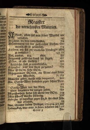 Register der vornehmsten Materien