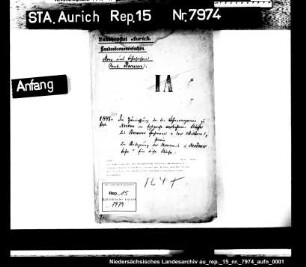 Die Zumessung der der Berumerfehn-Societat im Vergleich zugesprochenen 1.500 Moor-Diemat mit Wilden und das Gesuch der Societat, diesem Distrikt den Namen "Nordener Fehn" beizugeben