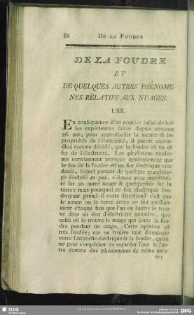 De La Foudre Et De Quelques Autres Phenomenes Relatifs Aux Nuages