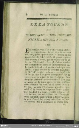 De La Foudre Et De Quelques Autres Phenomenes Relatifs Aux Nuages