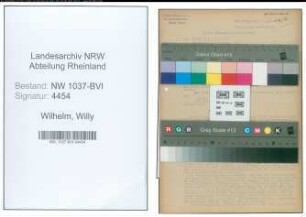 Entnazifizierung Willy Wilhelm , geb. 08.08.1891 (Lehrer)