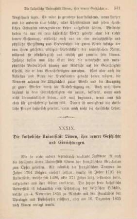 511-518 Die katholische Universität Löwen, ihre neuere Geschichte und Einrichtungen