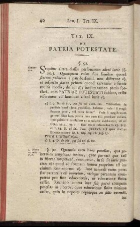 Tti. IX. - De Patria Potestate. - Tit. XII. Quibus Modis Ius Patriae Potestatis Solvitur.
