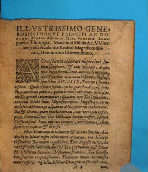 Oratio habita in seculari festo natalitio academiae Witebergensis 1602 ... in qua praedicantur beneficia dei in hanc scholam collata, cum primis vero beneficium repurgatae doctrinae evangelicae ...