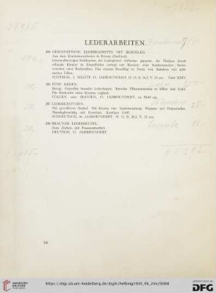Lederarbeiten (Nr. 205-208)