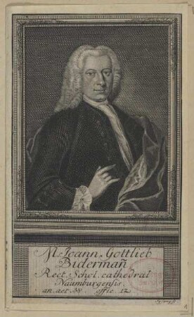 Bildnis des Joann Gottlieb Bidermann