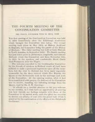 The fourth meeting of the continuation committee