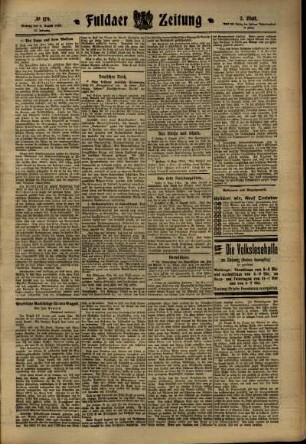 Zweite Ausgabe vom Montag, den 08. August 1910.