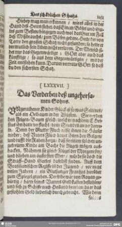 [LXXXVII.] Das Verderben deß ungehorsamen Sohns