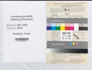 Entnazifizierung Franz Preissler, geb. 06.05.1907 (Angest.)