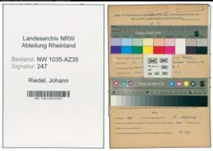 Entnazifizierung Johann Riedel , geb. 26.04.1890 (Bergmann)
