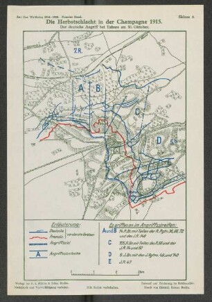 Skizze 4. Die Herbstschlacht in der Champagne 1915. Der deutsche Angriff bei Tahure am 30. Oktober.