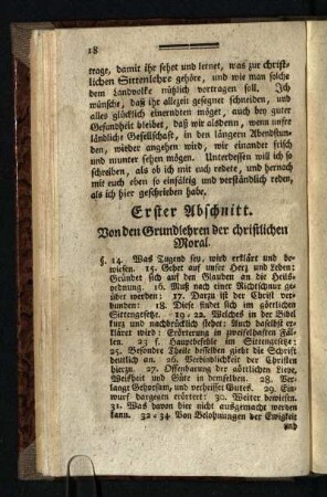 Erster Abschnitt: Von den Grundlehren der christlichen Moral