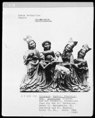 Vermählung Jesu mit der heiligen Katharina im Beisein der heiligen Margarethe, der heiligen Dorothea und der heiligen Barbara