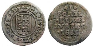 1 Schilling Lübsch, Hzgl. Schleswig-Holstein-Gottorpische Linie, Christian Albrecht (1659 - 1694)