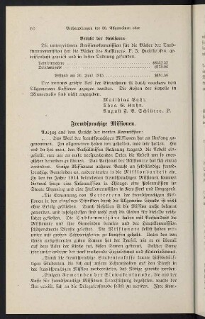 60-65, Fremdsprachige Missionen