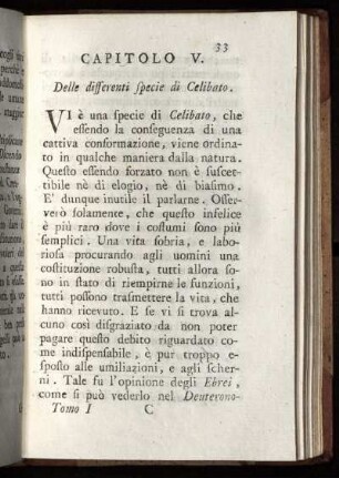 CAP. V. Delle differenti Specie di Celibato