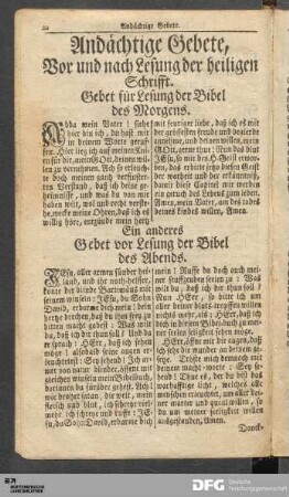 Andächtige Gebete.