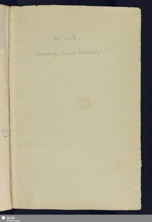 41..41h. Gersdorf, Ernst Gotthelf von