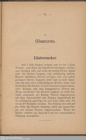 V. Glasuren