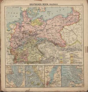 Deutsches Reich, politisch, Jade Busen, Die Halligen, Kieler Hafen, Elbmündung