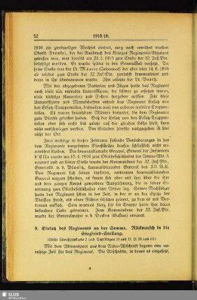 9. Einsatz des Regiments an der Somme. Rückmarsch in die Siegfried-Stellung