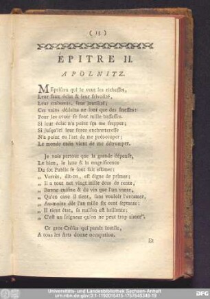 Épitre II. A Pölnitz.