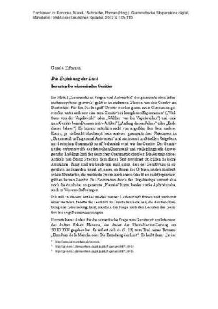 Die Erziehung der Lust. Lesarten des adnominalen Genitivs