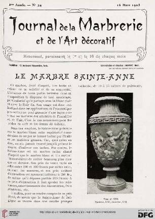 2: Le marbre Sainte-Anne