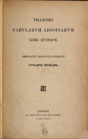 Fabularum Aesopiarum : Libri 5