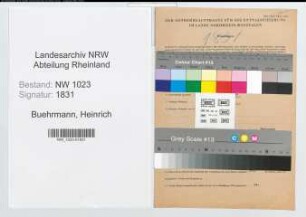 Entnazifizierung Heinrich Buehrmann , geb. 08.01.1881 (Bauingenieur)