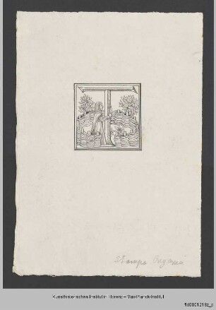 Figurierte Initiale mit einem Mönch