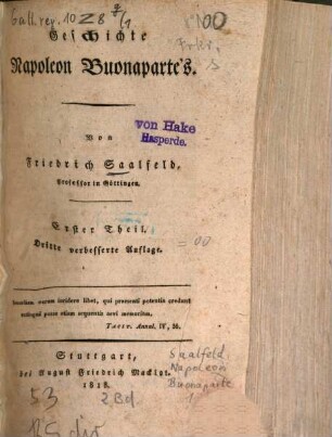 Geschichte Napoleon Buonaparte's, 1